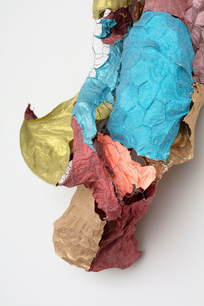 SB#5, (detial), 2017 cast sparkles on handmade paper over chicken wire 37 x 30 x 13 in. (94 x 76.2 x 33 cm)