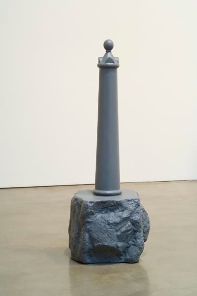 Sam Durant "Action State Monument (from Proposal for White and Indian Dead Monument Transpositions, Washington D.C." 2005 MDF, Fiberglass, foam, enamel, acrylic basswood, balsa wood, birch veneer, copper 77 x 20 3/4 x 20 3/4 in.