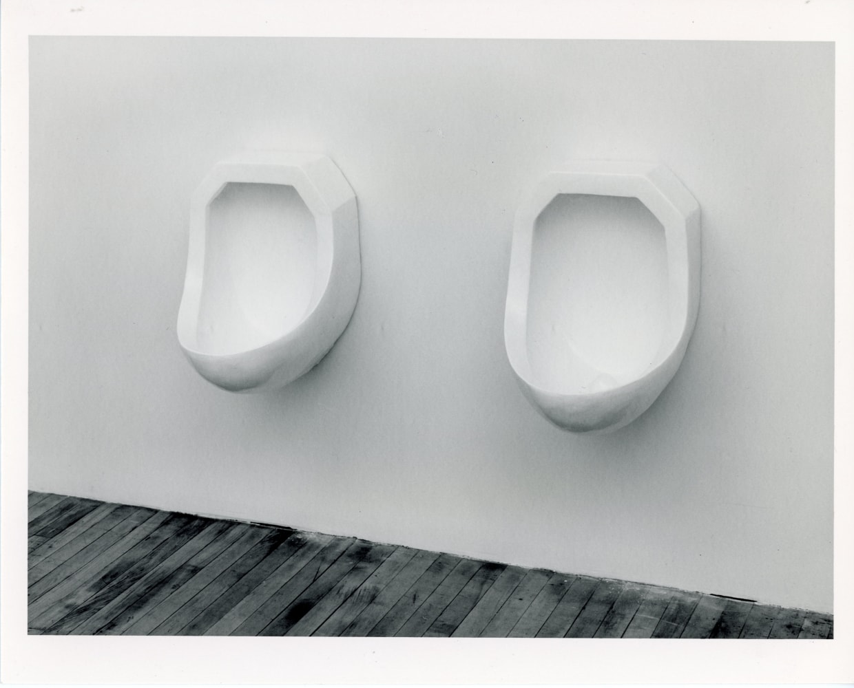 Robert Gober &quot;Pair of Urinals&quot; 1987 Wood, wire lath, plaster, enamel paint 21 1/2&quot; x 15 1/4&quot; x 15 3/4&quot;