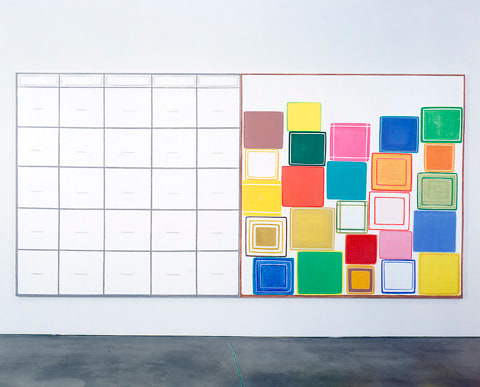 Dan Walsh "Untitled" 2000 Acrylic on canvas Overall 76 x 152"