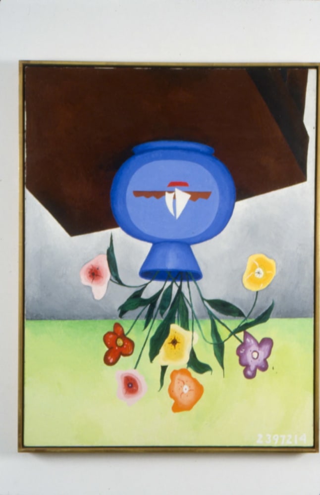 Jonathan Borofsky &quot;Upside Down Flowers #2&quot; 1976 Oil on canvas 36 x 28 in.