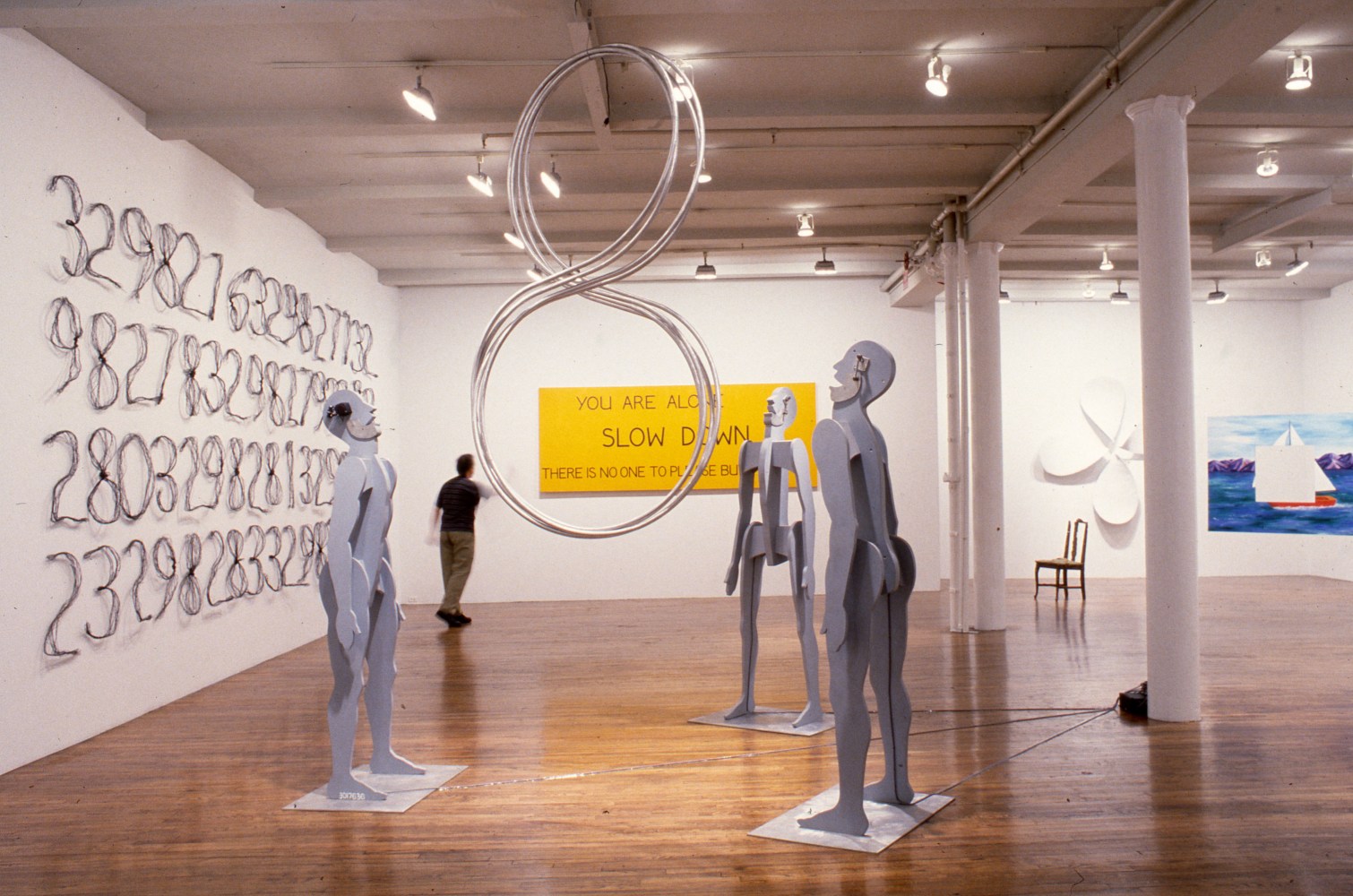 Installation view, Jonathan Borofsky, Paula Cooper Gallery, 155 Wooster Street, New York, March 3 - April 1, 1995. © Jonathan Borofsky. Courtesy Paula Cooper Gallery, New York. Photo: D. James Dee.