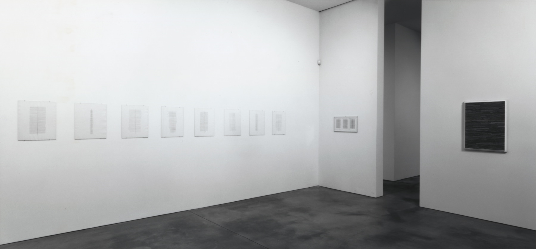 Installation view, Jan Schoonhoven, Paula Cooper Gallery, 534 W 21st Street, New York. October 23 - November 27, 1999. © Jan Schoonhoven. Courtesy Paula Cooper Gallery, New York.