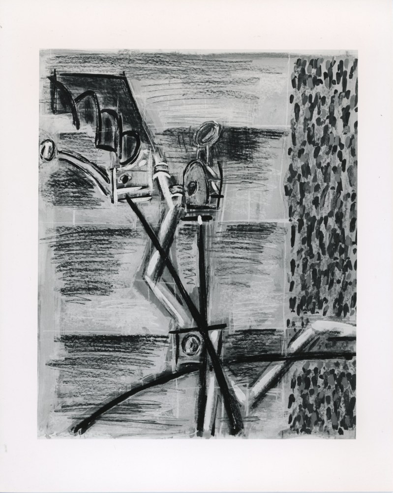 Michael Hurson &quot;Study for Bicycle at Side of House&quot; 1987 Pencil, conte crayon, gouache, ink on paper 21 3/8&quot; x 17 3/8&quot;
