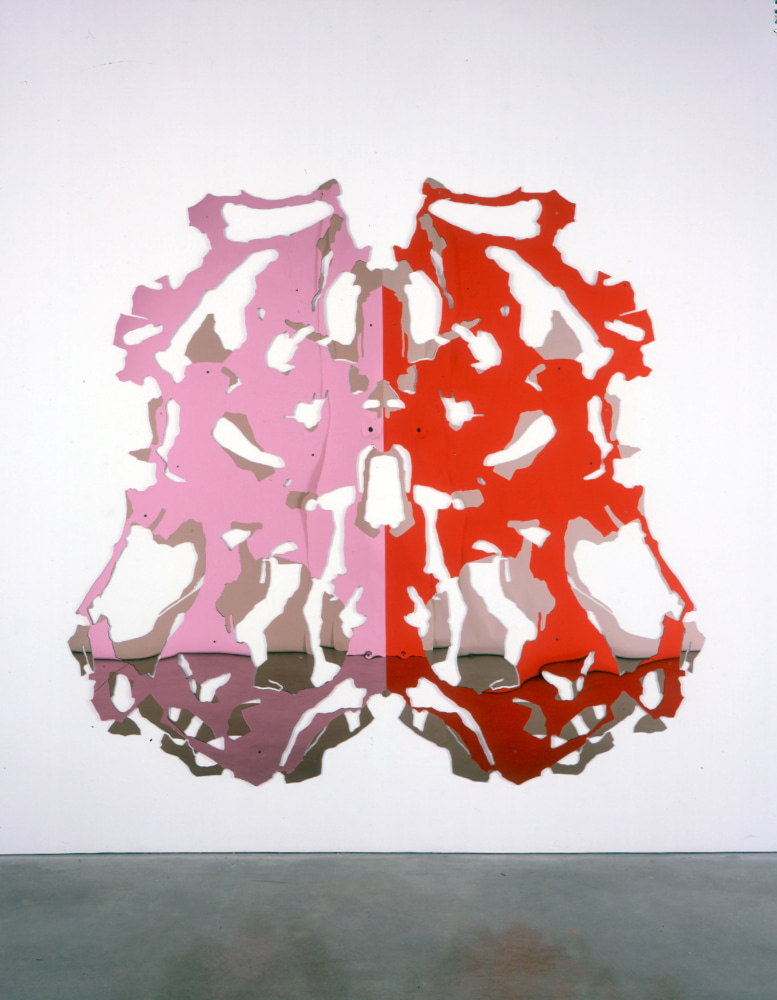 Kelly Walker I see a Space, Moth-shaped and Enclosed, 2004 mirrored acrylic/four panels 79 x 82 in. (200.7 x 208.3 cm)