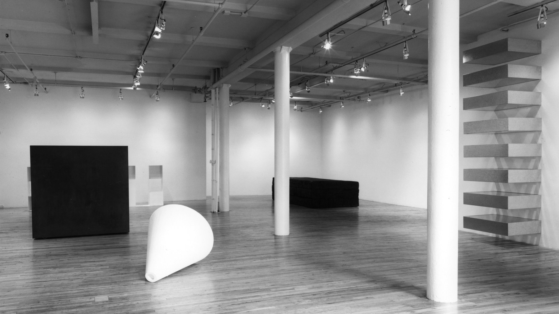 Installation view, Changing Group Exhibition, Paula Cooper Gallery, 155 Wooster Street, New York, November 23, 1985 - January 4, 1986. Photo: Geoffrey Clements.