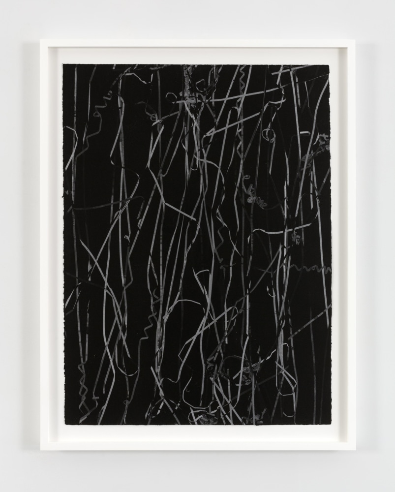Christian Marclay Untitled (form the series Cassette Tape Duplication), 2012 Unique monoprint 30 x 22 in. (76.2 x 55.9 cm) frame: 34 x 26 1/4 x 1 3/4 in. (86.4 x 66.7 x 4.4 cm)