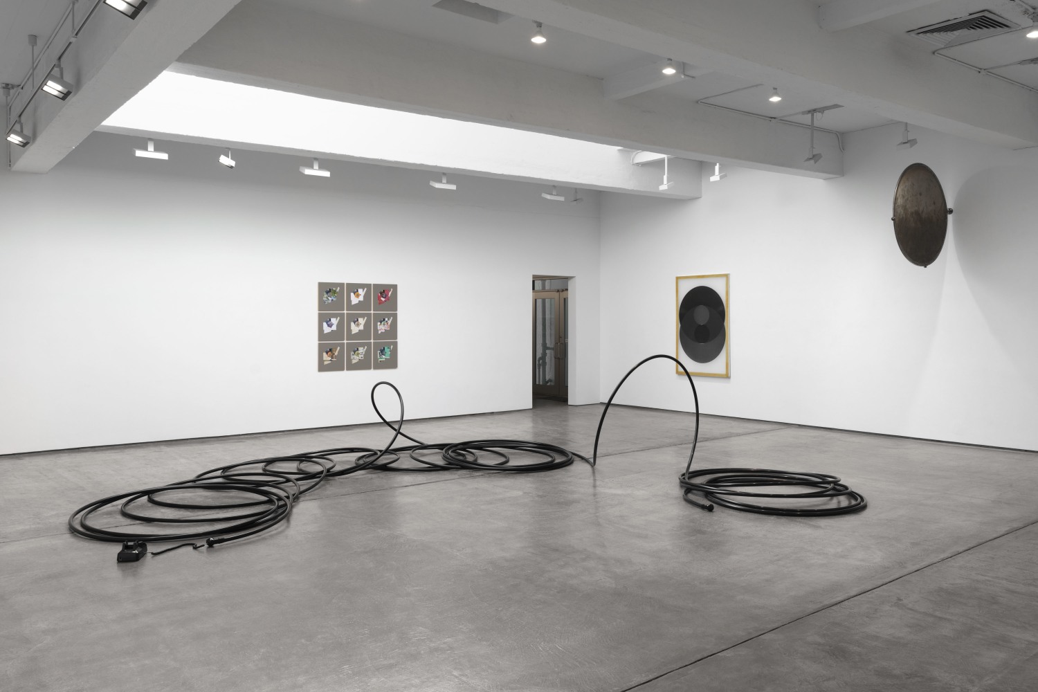Installation view, Terry Adkins, Christian Marclay, Kelley Walker, Paula Cooper Gallery, March 18 - April 22, 2023. Photo: Steven Probert