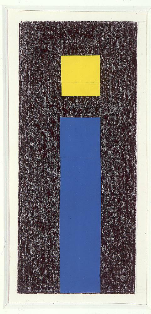 Burgoyne Diller "Group 1-#21" 1963 Graphite and crayon on paper / collage 7 1/2 x 3 1/4 in.