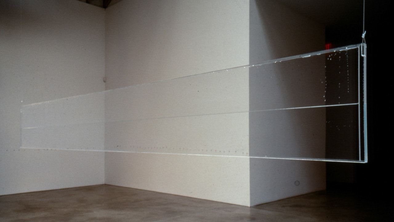 Hans Haacke "Wave" 1965/2000 Clear plexiglass, distilled water 12 1/2" x 120" x 1 1/2"