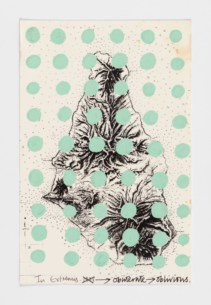 Veronica Ryan In Extremis, Obliterate, Oblivions, 1998 acrylic and ink print on paper 8 1/2 x 5 1/2 in. (21.6 x 14 cm)