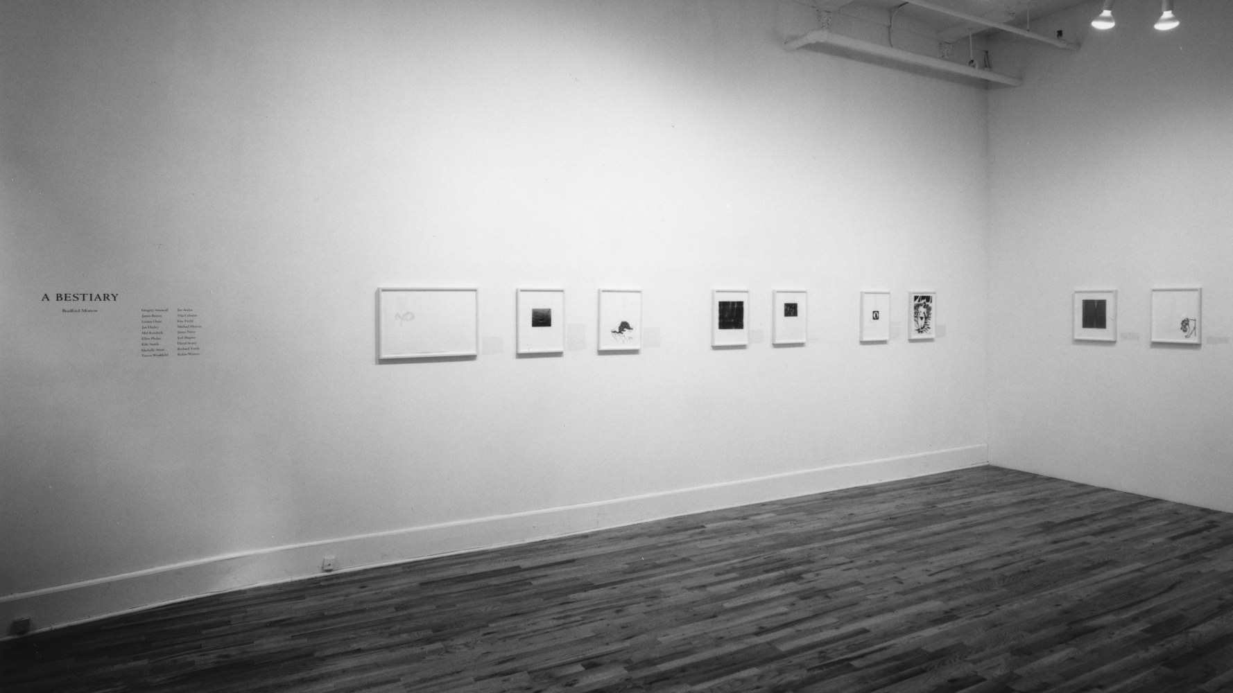 Installation view, A Bestiary, Paula Cooper Gallery, 149 Wooster Street, New York, May 30 - June 28, 1991. Photo: Geoffrey Clements.