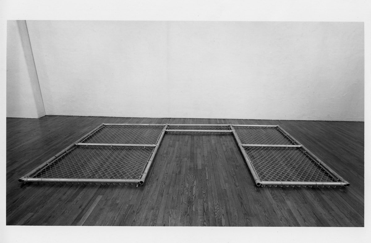 Cady Noland &quot;Institutional Field&quot; 1991 Chain link fence 16 1/2&quot; x 94 1/2&quot; x 3&quot;