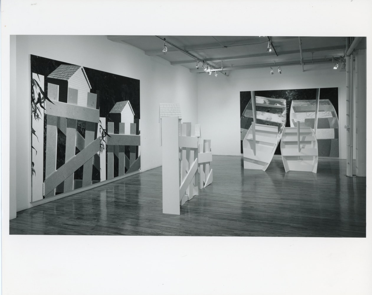 Installation view, Four Paintings (for Victor Ganz), Paula Cooper Gallery, 155 Wooster Street, New York, February 3 - 27, 1988. © Jennifer Bartlett. Courtesy Paula Cooper Gallery, New York, Marianne Boesky Gallery, New York, and The Jennifer Bartlett 2013 Trust. Photo: D. James Dee.