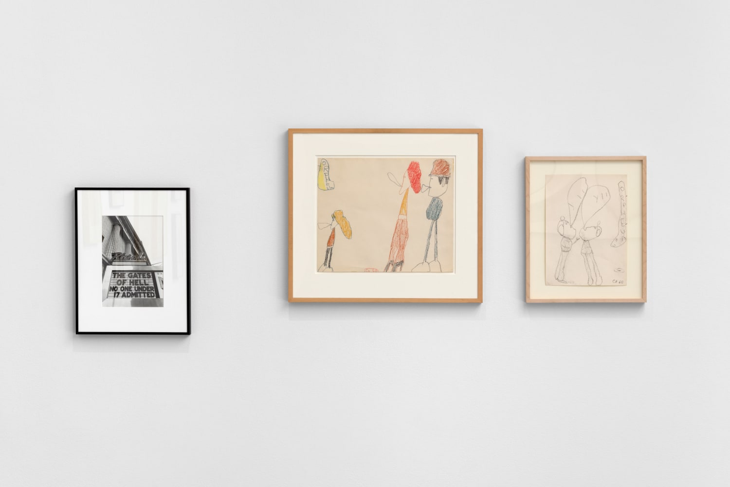 Installation view, Peter Moore & Claes Oldenburg New York Streets & Signs, Paula Cooper Gallery, New York, April 17 – June 14, 2025. Courtesy Paula Cooper Gallery, New York. Photo: Steven Probert