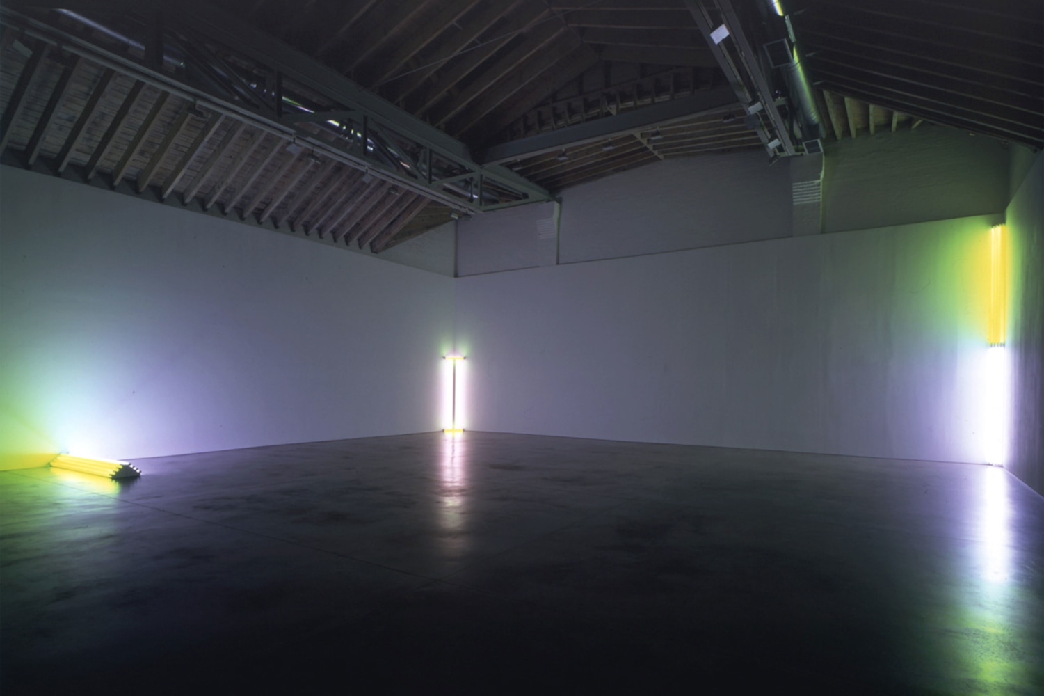 Installation view, Sculpture, Paula Cooper Gallery, 534 W 21st Street, New York. © 2025 Dan Flavin / Artists Rights Society (ARS), New York. Courtesy Paula Cooper Gallery, New York.
