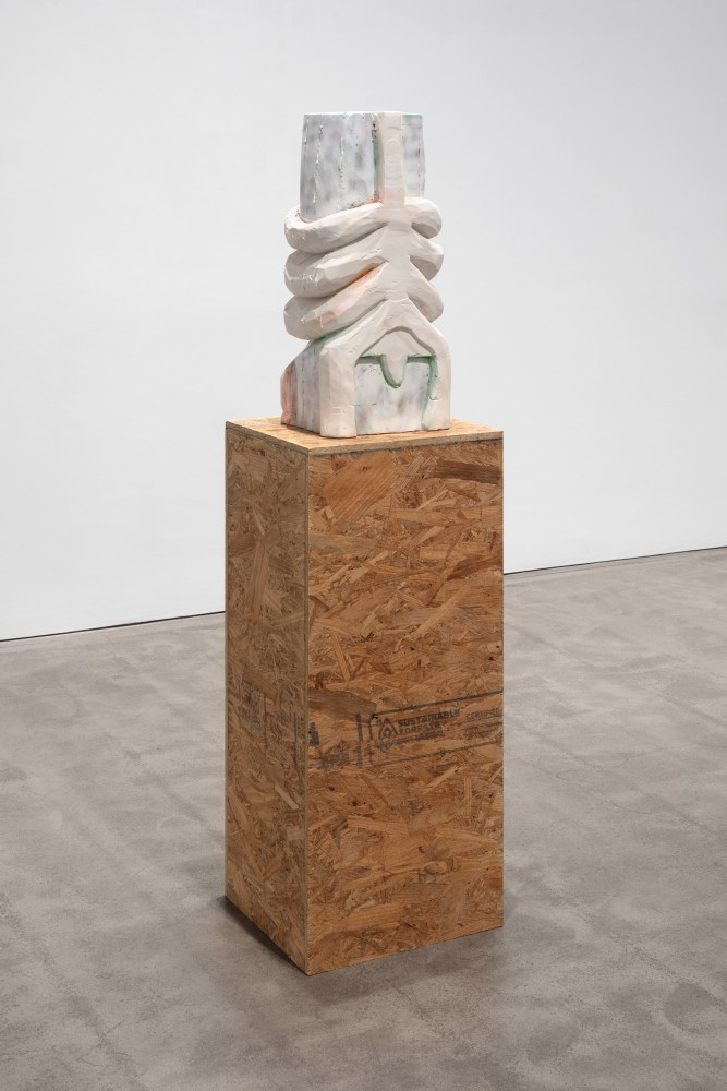 Justin Matherly
Embrace (face hugger), 2020
GFRG, synthetic based spray paint
sculpture: 26 x 12 x 10 in. (66 x 30.5 x 25.4 cm)
pedestal: 40 1/2 x 18 x 16 in. (102.9 x 45.7 x 40.6 cm)
overall: 67 x 18 x 16 in. (170.2 x 45.7 x 40.6 cm)