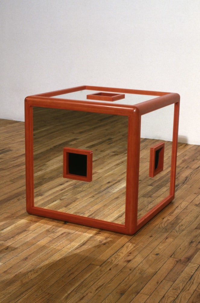 Jackie Winsor &quot;Interior Sphere Piece&quot; 1985 Mirrored glass, wood, paint 31&quot; x 31&quot; x 31&quot;