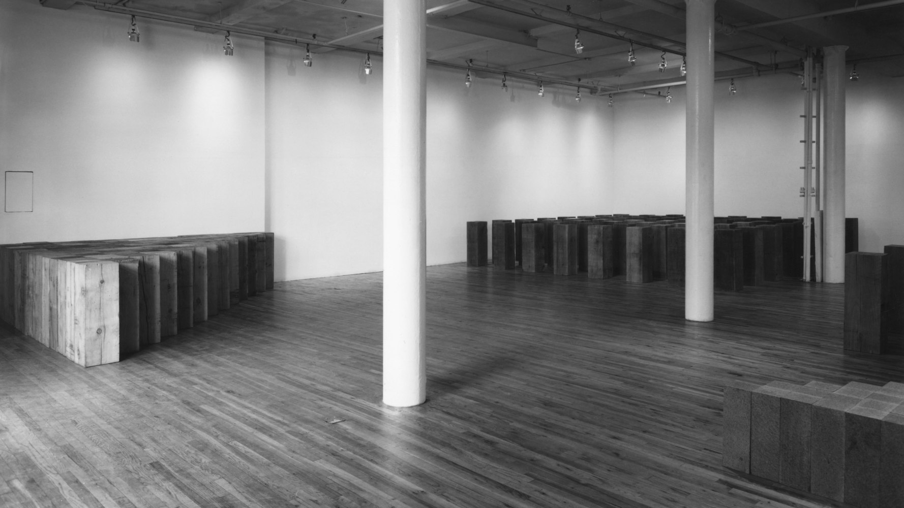 Installation view, Carl Andre, Paula Cooper Gallery, 155 Wooster Street, New York, March 26 - April 19, 1980. © 2025 Carl Andre / Artists Rights Society (ARS), New York. Courtesy Paula Cooper Gallery, New York. Photo: Geoffrey Clements.