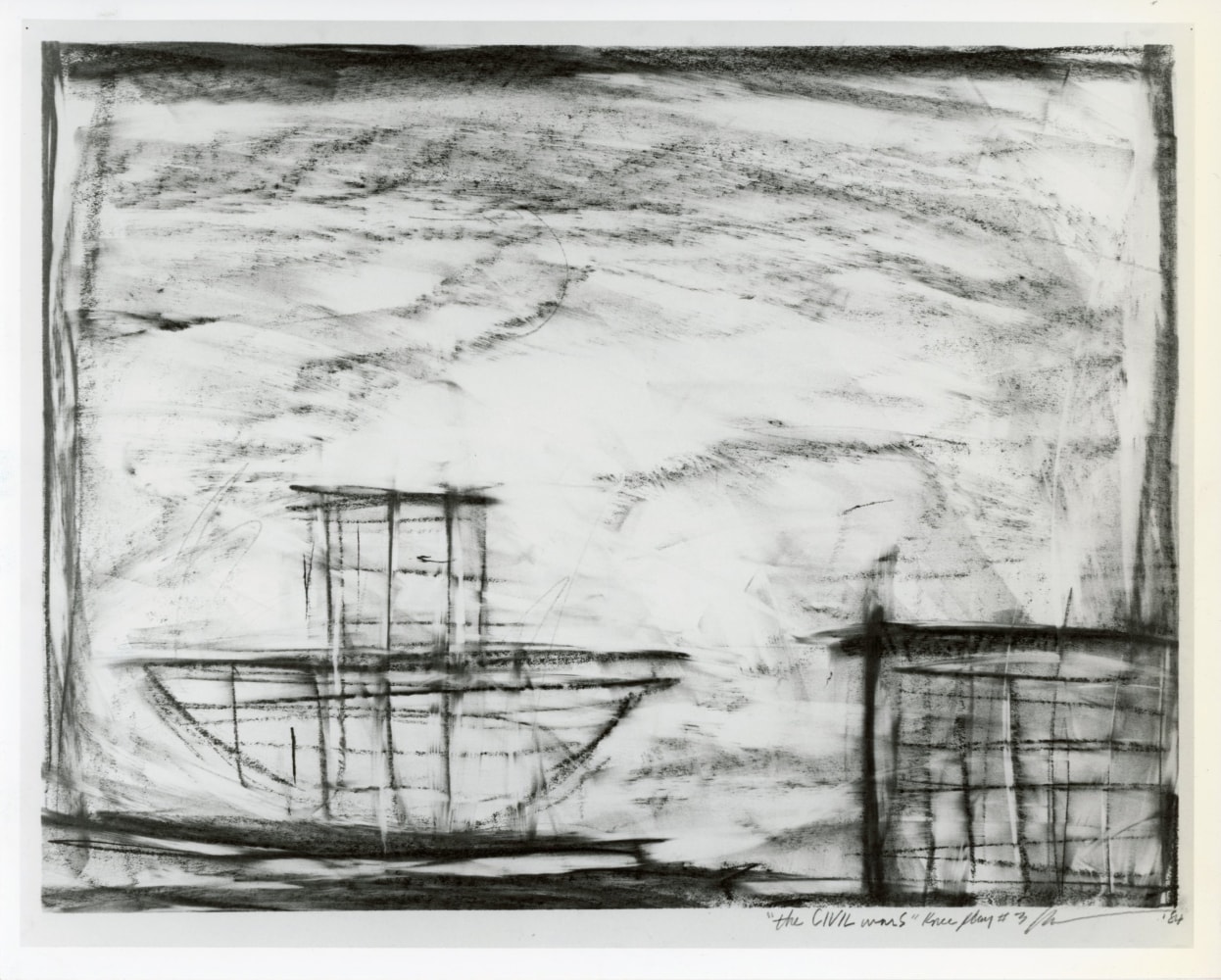 Robert Wilson &quot;The Civil Wars. Kneeplay #3, individual drawing #8&quot; Graphite on paper 22 1/4&quot; x 27 3/4&quot;