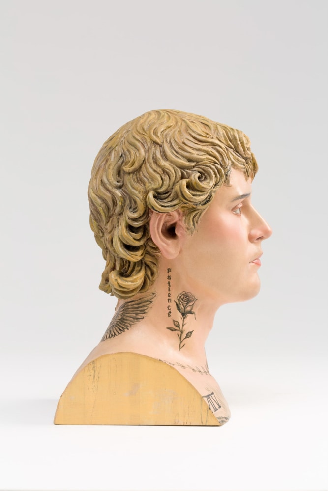 Paul Pfeiffer Incarnator (Pampanga), Head, 2024 Gmelina wood, paint 16 1/4 x 8 1/8 x 8 3/4 in. (41.3 x 20.6 x 22.2 cm)