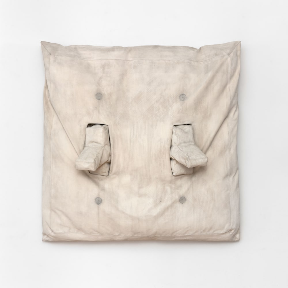 Claes Oldenburg Soft Light Switches - "Ghost Version" II, 1964-71 Canvas filled with kapok, gesso, pencil 47 x 47 x 12 in. (119.4 x 119.4 x 30.5 cm)