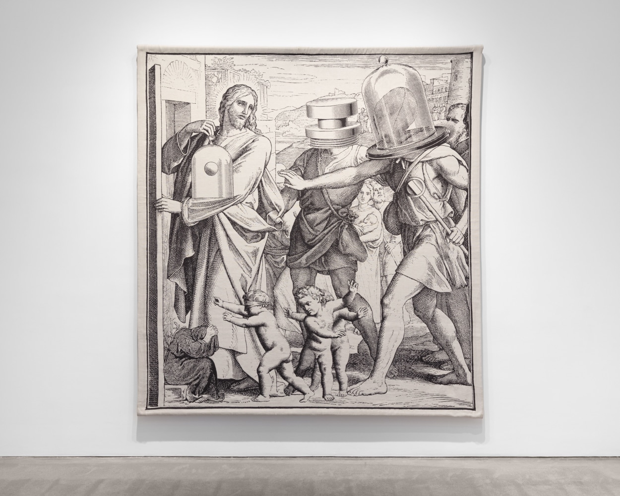 Bruce Conner, BLINDMAN'S BLUFF, 1987/2003, cotton, fire-retardant polyester, and wool Jacquard tapestry 101 x 90 in. (256.5 x 228.6 cm)