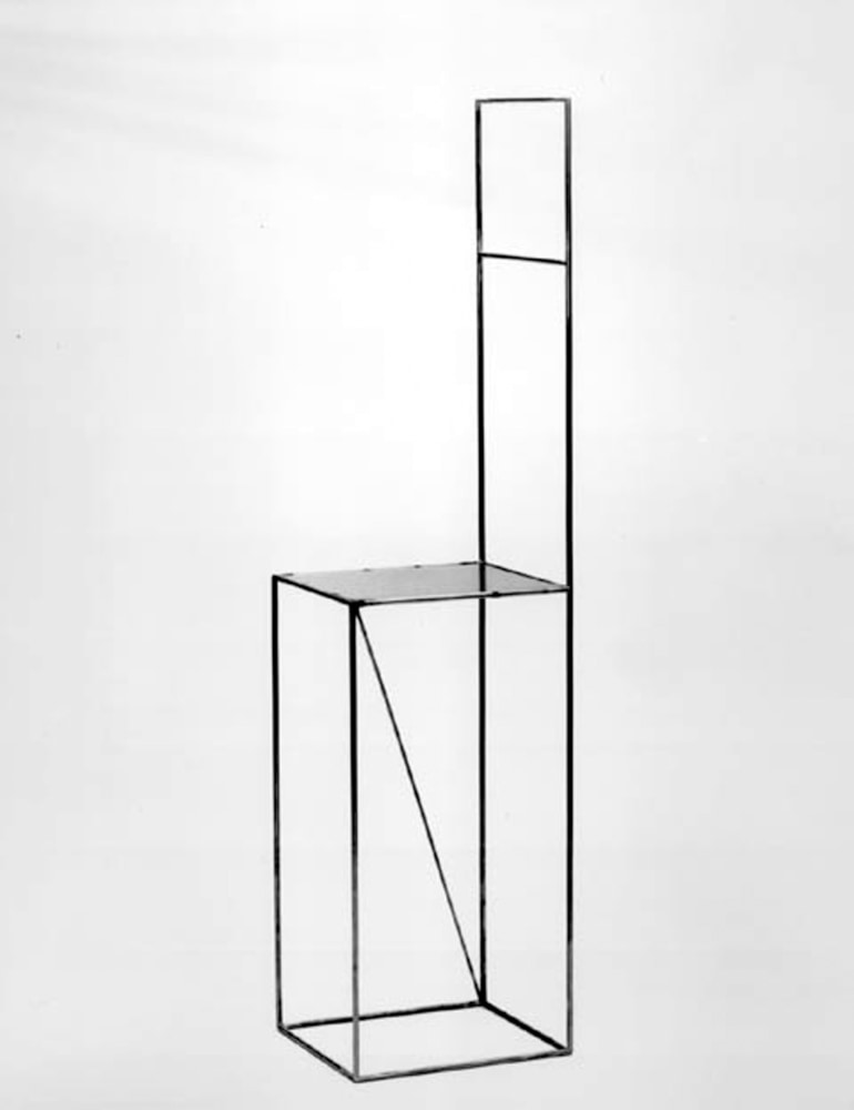 Robert Wilson Pierre Curie Chair, 1989 rusted steel 47 3/8 x 10 5/8 x 11 7/8 in. (120.3 x 27 x 30.2 cm) ​Edition of 15