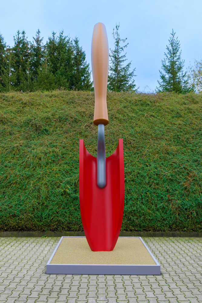 Claes Oldenburg &amp;amp; Coosje van Bruggen
Plantoir, Red (Mid-scale), 2001-2021
painted aluminum, stainless steel, fiber reinforced polymer
15 ft 5 in. x 46 in. x 35 in. (469.9 x 116.8 x 88.9 cm)
Edition 1 of 3, +1 AP