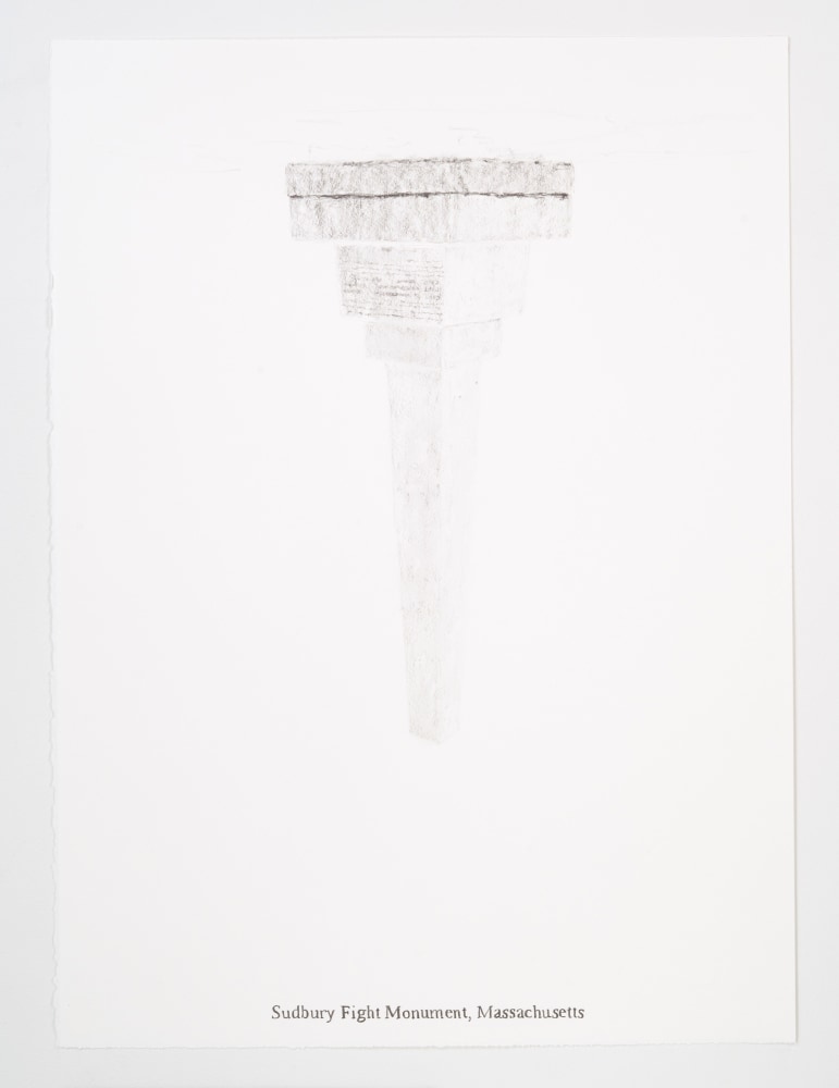 Sam Durant Sudbury Fight Monument, Massachusetts, 2005 graphite on paper 30 x 22 inches (76.2 x 55.9 cm.) frame: 33 x 25 in. (83.8 x 63.5 cm)