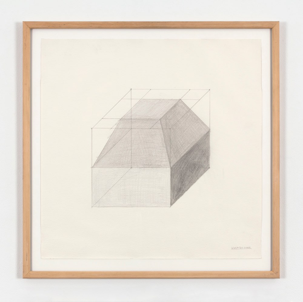 Sol LeWitt "Form Derived From a Cube" 1982 Penil on paper 22 1/8 x 22 1/8 in