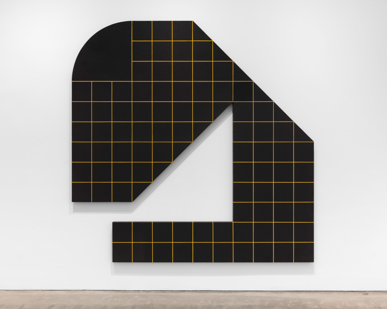 Will Insley Wall Fragment 66.4, 1966-1967 acrylic on masonite 96 x 96 x 2 in. (243.8 x 243.8 x 5.1 cm)  in 3 parts:  1) 48 x 96 x 2 1/4 in. (121.9 x 243.8 x 5.7 cm) 2) 24 x 46 x 2 1/4 in. (60.9 x 116.8 x 5.7 cm)  3) 48 x 80 x 2 1/4 in. (121.9 x 203.2 x 5.7 cm) signed and titled on verso: "Insley Wall Fragment 66.4"