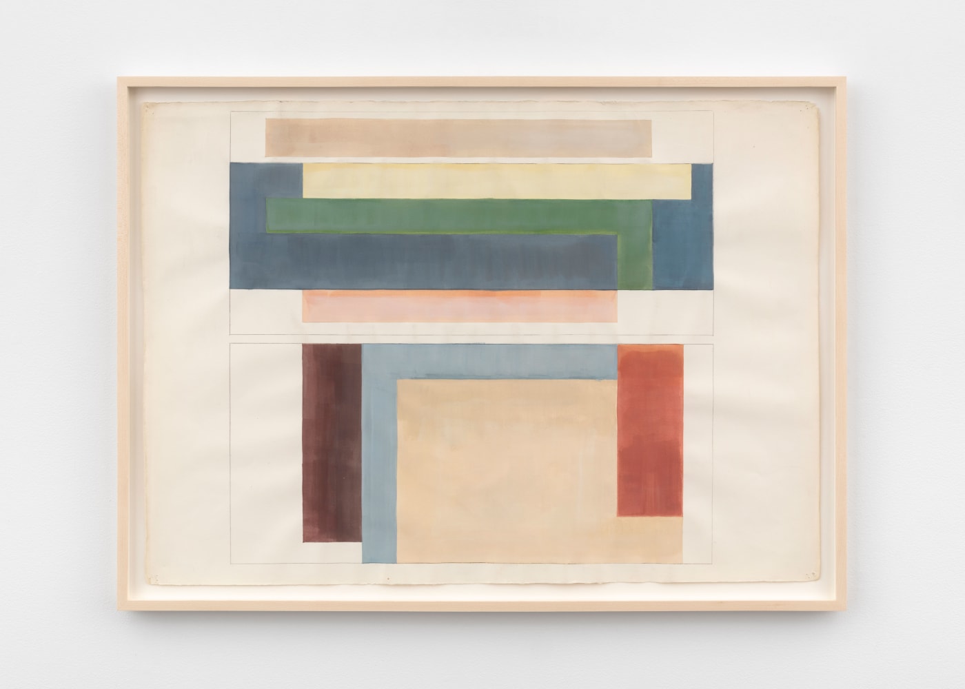 David Novros
Barranca N.M., 1972
watercolor on paper
22 1/2 x 31 1/2 in. (57.2 x 80 cm)
frame: 24 5/8 x 33 5/8 x 1 1/2 in. (62.5 x 85.4 x 3.8 cm)