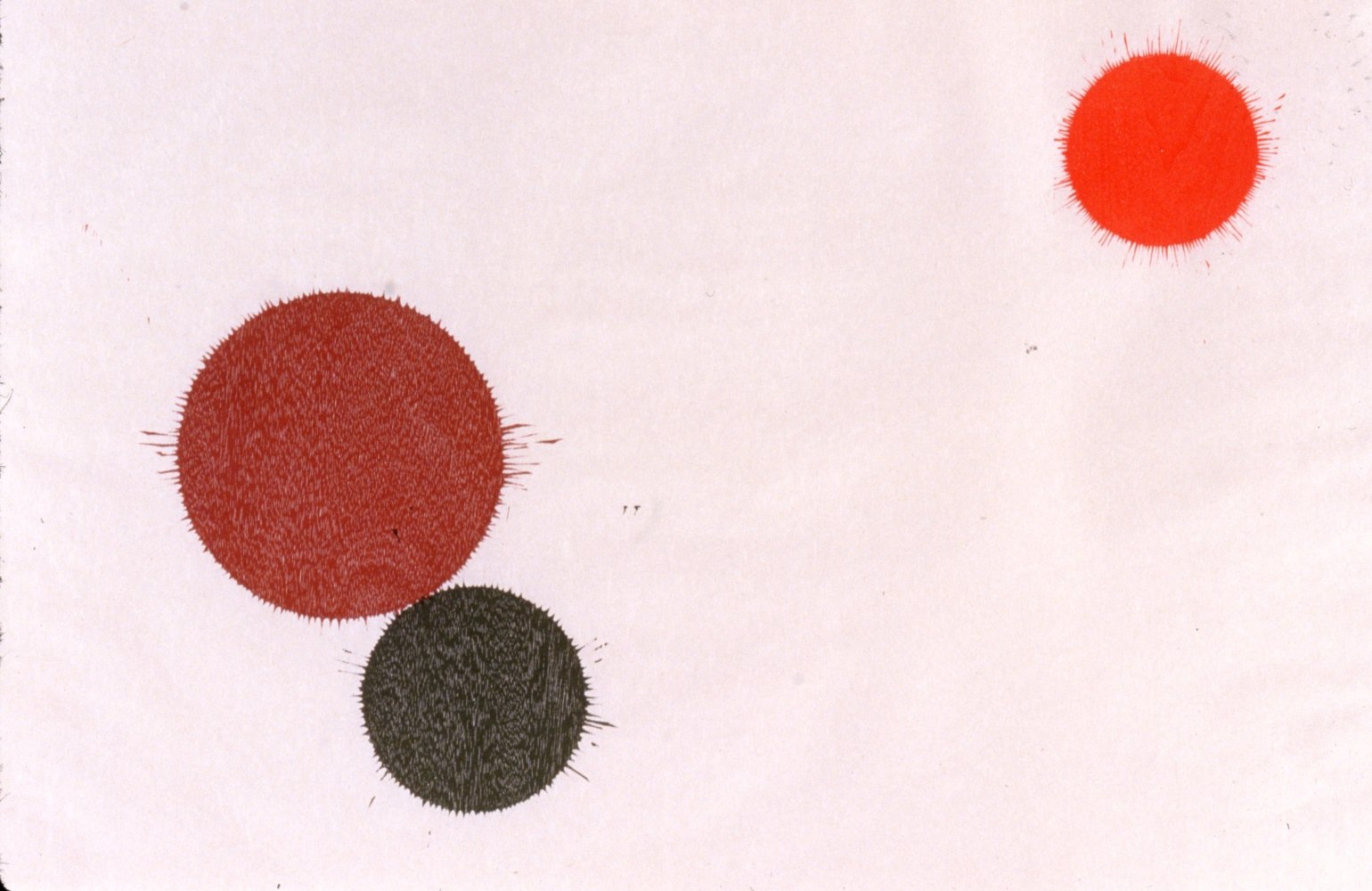 Joel Shapiro &quot;Untitled&quot; 1990 Cherry and linoleum on handmade Gampi + Kozo paper 25 2/4&quot; x 18 1/2&quot;