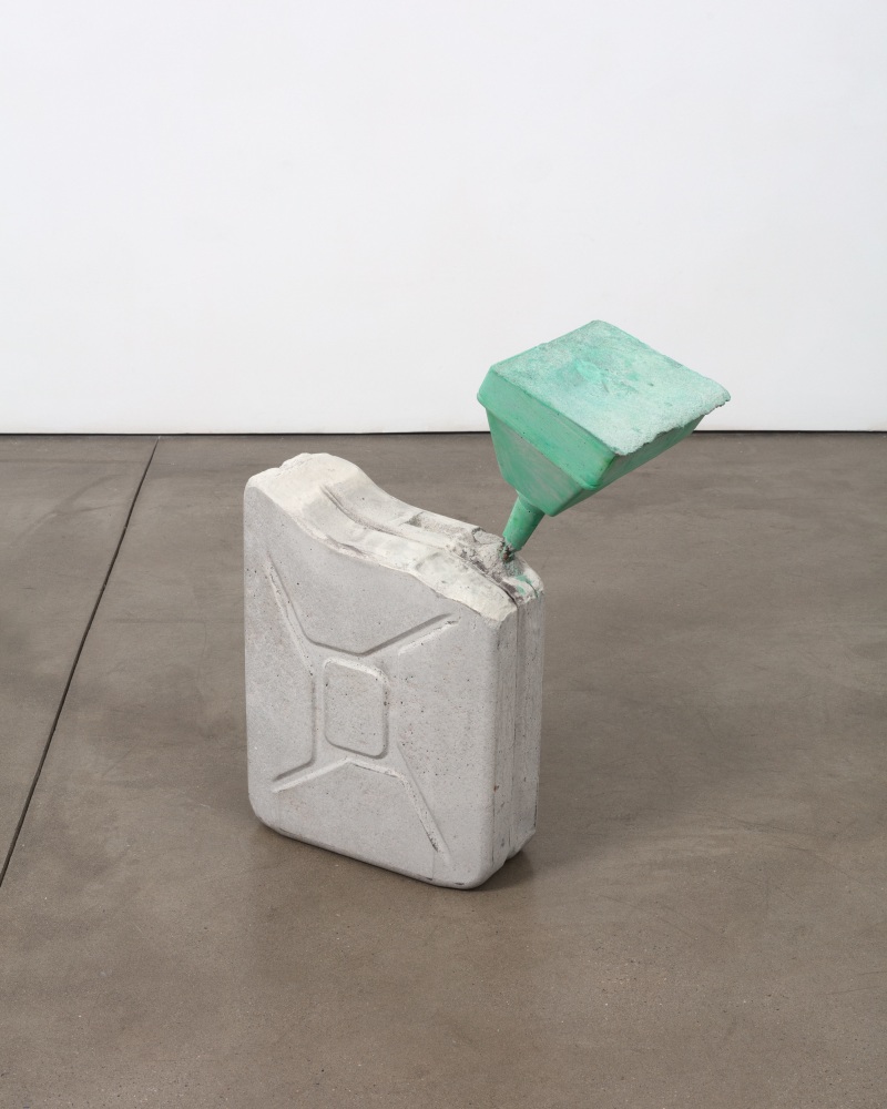 Matias Faldbakken FUEL SCULPTURE GREEN, 2017 cast concrete, rebar, acrylic paint 25 1/4 x 19 3/4 x 10 in. (64.1 x 50.2 x 25.4 cm)