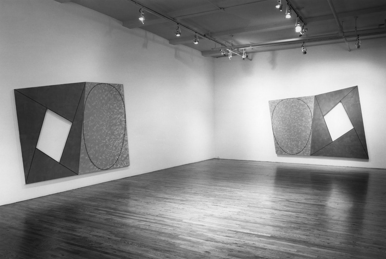 Installation view, Robert Mangold, Paula Cooper Gallery, 155 Wooster Street, New York, March 25 - April 18, 1987. Photo: Geoffrey Clements.
