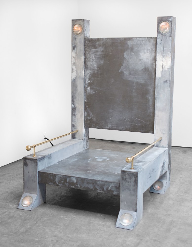 Robert Wilson Queen Victoria Chairs, from “A Letter from Queen Victoria”, 1974 lead over plywood, brass, electric lights set of two each: 68 1/2 x 47 1/2 x 47 1/2 inches (174 x 120.7 x 120.7 cm) Edition of 6