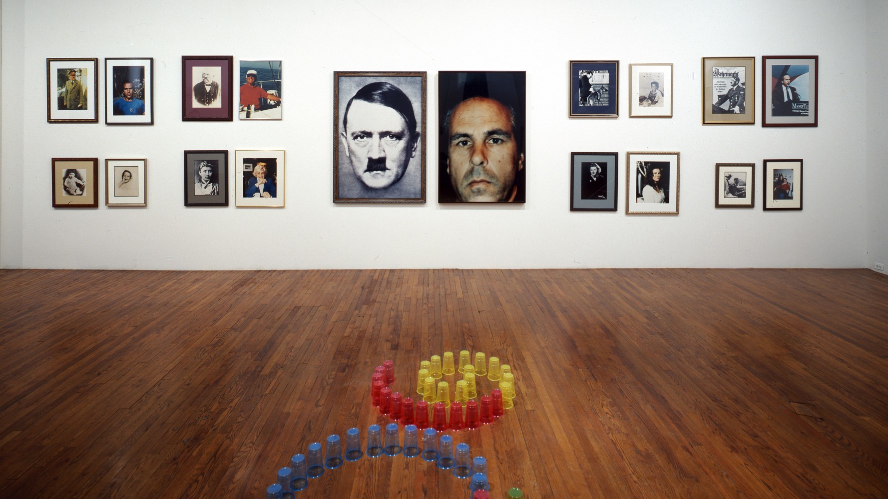 Installation view, String of Consciousness #3, Paula Cooper Gallery, 155 Wooster Street, New York, March 31 - April 24, 1993. © Jonathan Borofsky. Courtesy Paula Cooper Gallery, New York. Photo: Geoffrey Clements.