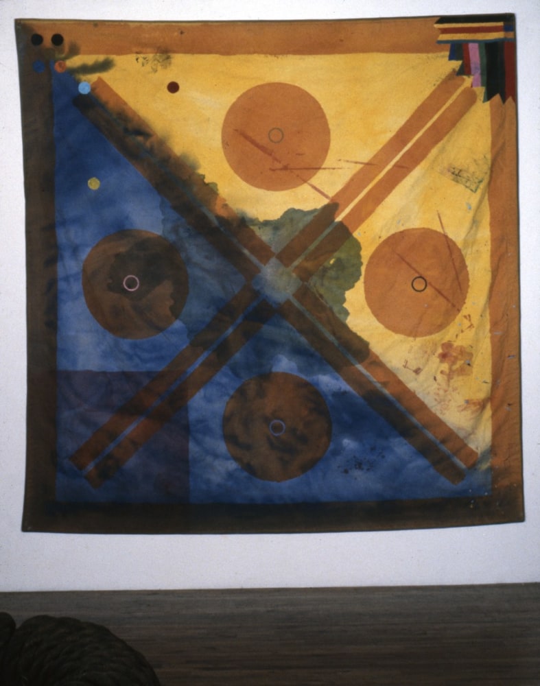 Alan Shields &quot;The Luck Interchange&quot; 1976-1977 Acrylic, thread on canvas 117&quot; x 114&quot;