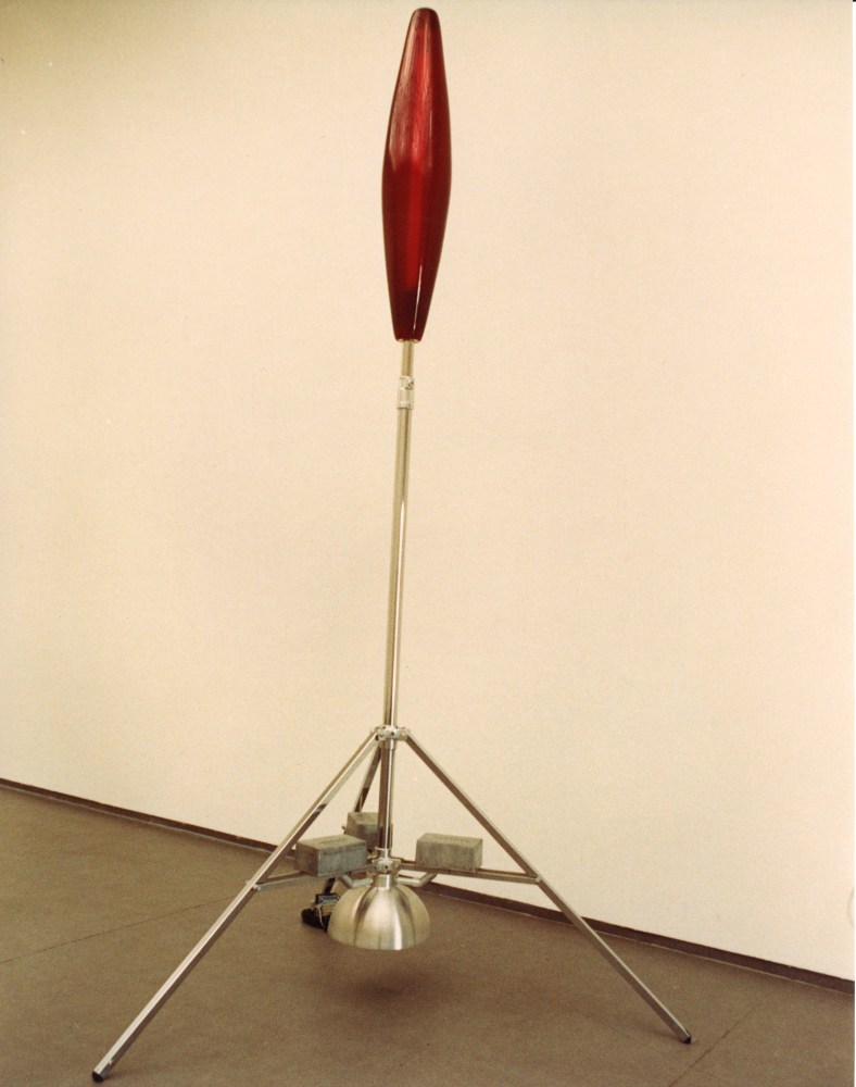 Jonathan Borofsky &quot;Heart Light (scale B) #4&quot; 1990 Aluminum, chrome plated steel, cast polyester resin, neon and audio electronics with a digital recording of the artist's heartbeat on computer chip 10' x 64&quot; x 64&quot;