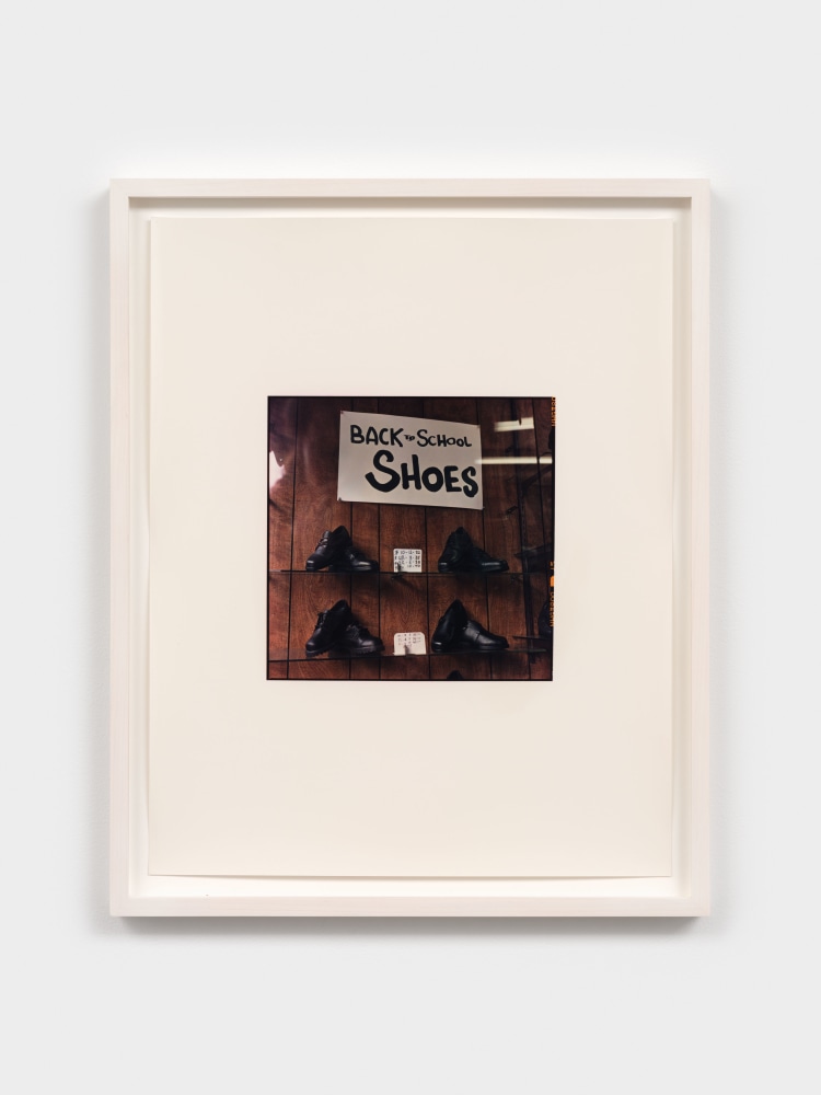 ZOE LEONARD Back to School Shoes, 2000 dye transfer print  paper: 20 x 16 in. (50.8 x 40.6 cm) frame: 22 x 18 x 1 1/4 in. (55.9 x 45.7 x 3.2 cm)