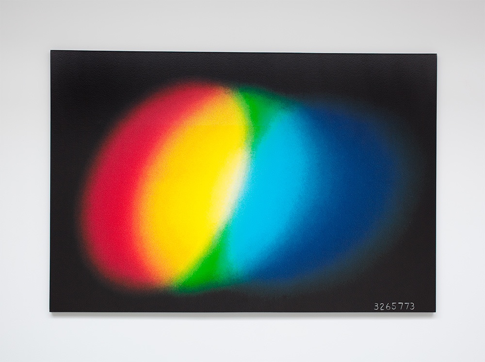 Jonathan Borofsky &quot;The Light of Consciousness #2&quot; 1990 Acrylic, lacquer, gesso on canvas 68 3/4 x 102 in.