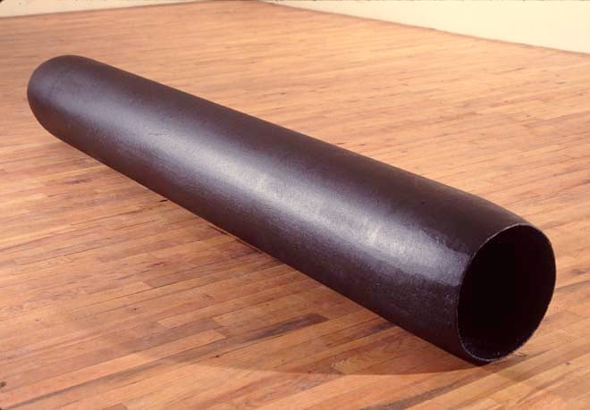 Robert Grosvenor &quot;Untitled&quot; 1975 Steel pipe, undercoating 8' x 12&quot; diameter