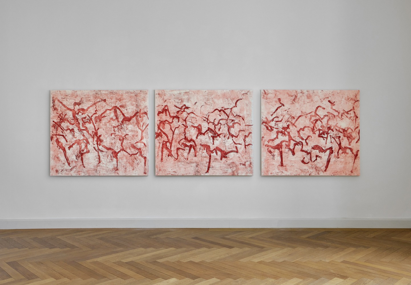 Beatrice Caracciolo Bosco Lontano III (Triptych), 2019 mixed media on paper, mounted on canvas overall: 57 x 196 in. (145 x 498 cm)