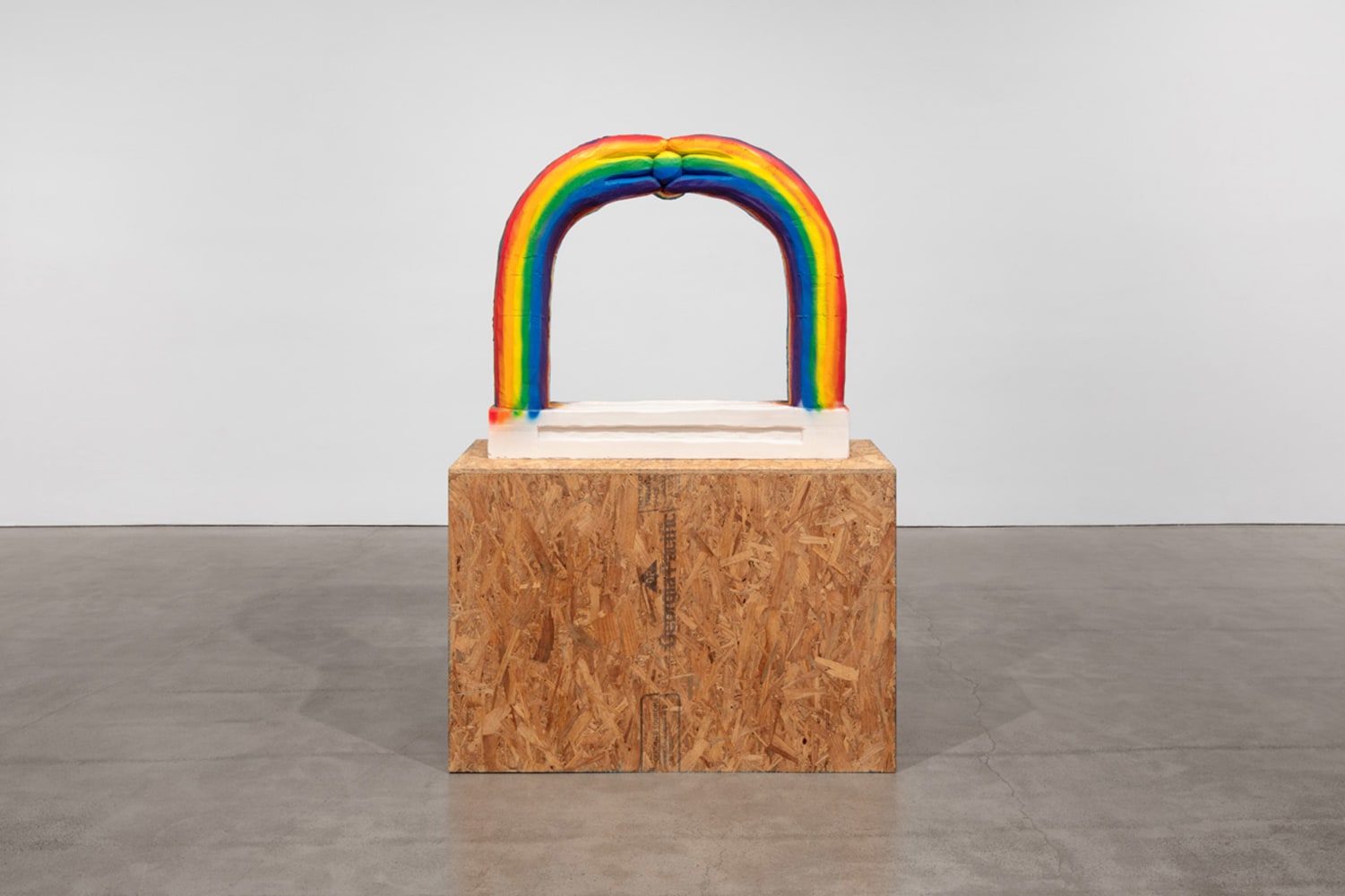Justin Matherly untitled, 2020 GFRG, synthetic spray paint sculpture: 36 x 41 x 8 in. (91.4 x 104.1 x 20.3 cm) pedestal: 32 1/2 x 20 x 48 in. (82.6 x 50.8 x 121.9 cm) overall: 69 x 20 x 48 in. (175.3 x 50.8 x 121.9 cm)