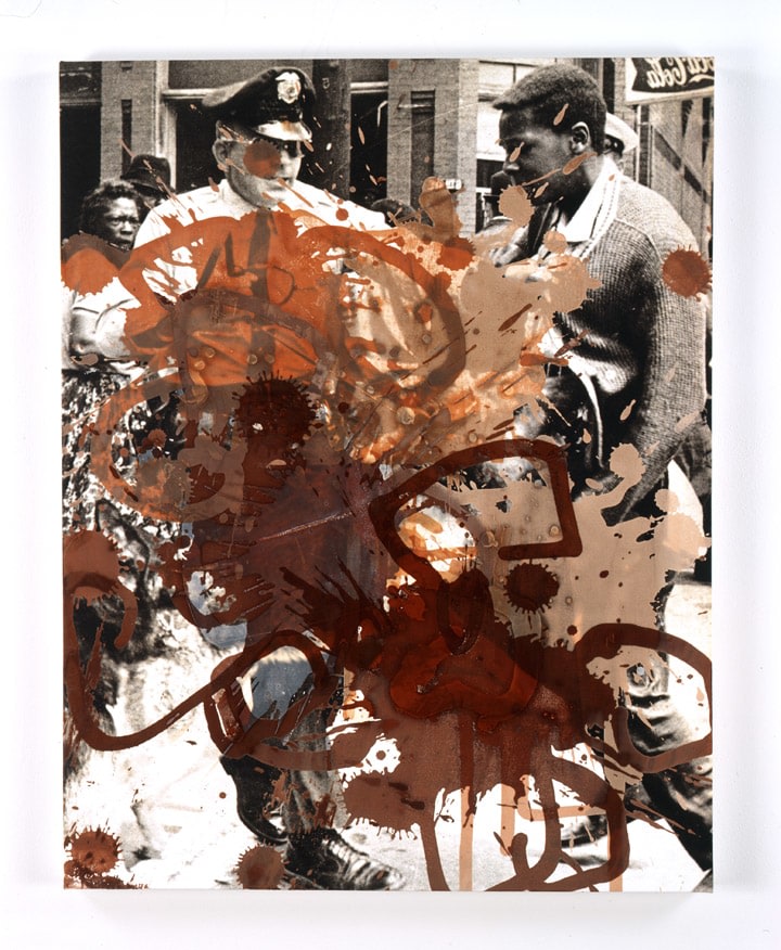 Kelley Walker "Black Star Press; Black Star" 2007 Digital print and silkscreened, chocolate on canvas 36 x 28 in.