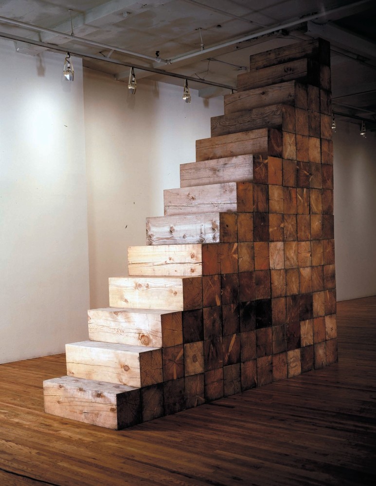 Carl Andre &quot;Triskaidek&quot; 1979 Douglas fir timbers 12'5 3/4&quot; x 2'11&quot; x 12'5 3/4&quot;