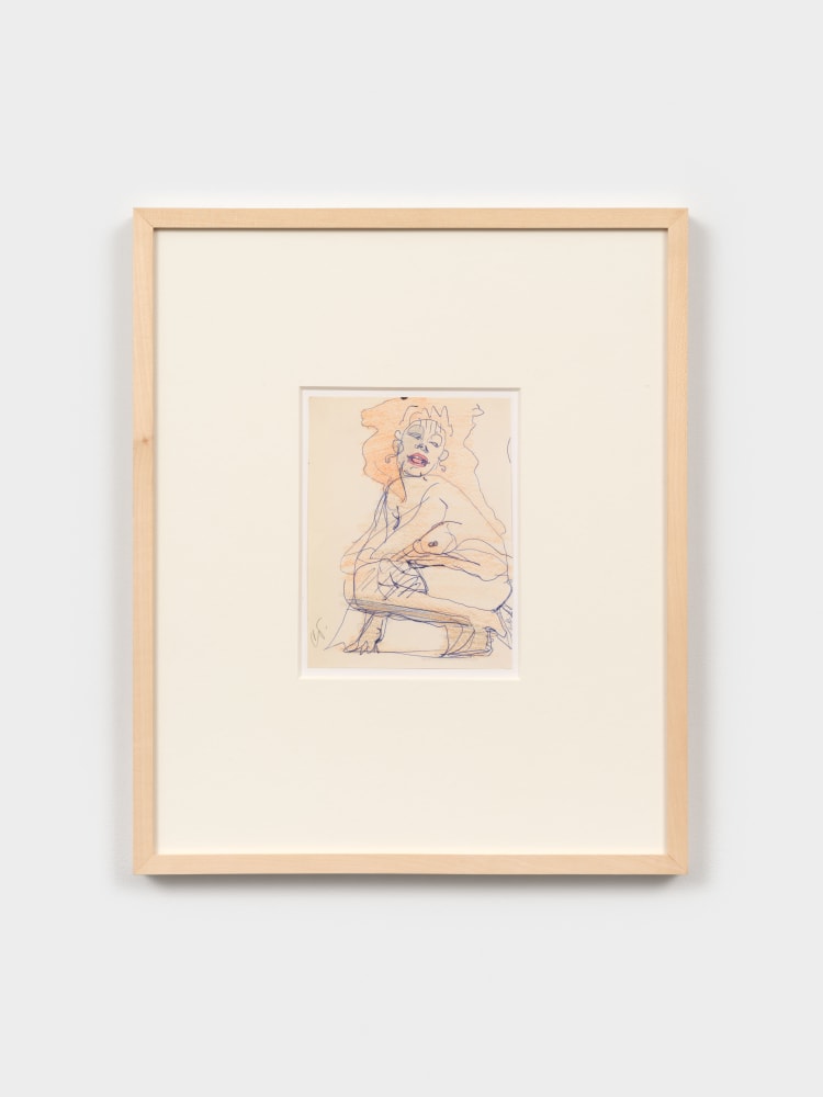 Claes Oldenburg untitled, n.d. ball point pen and colored pencil on paper 6 3/4 x 5 1/8 in. (17.1 x 13 cm) on sheet 11 x 8 1/2 in. (27.9 x 21.6 cm) frame: 16 3/4 x 14 x 1 1/4 in. (42.5 x 35.6 x 3.2 cm) initialed lower left recto