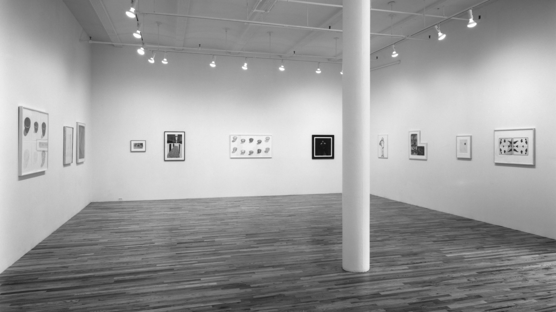Installation view, Trisha Brown Dance Company Benefit Art Sale, Paula Cooper Gallery, 149 Wooster Street, New York, April 11 - 21, 1990. Photo: Andrew Moore.