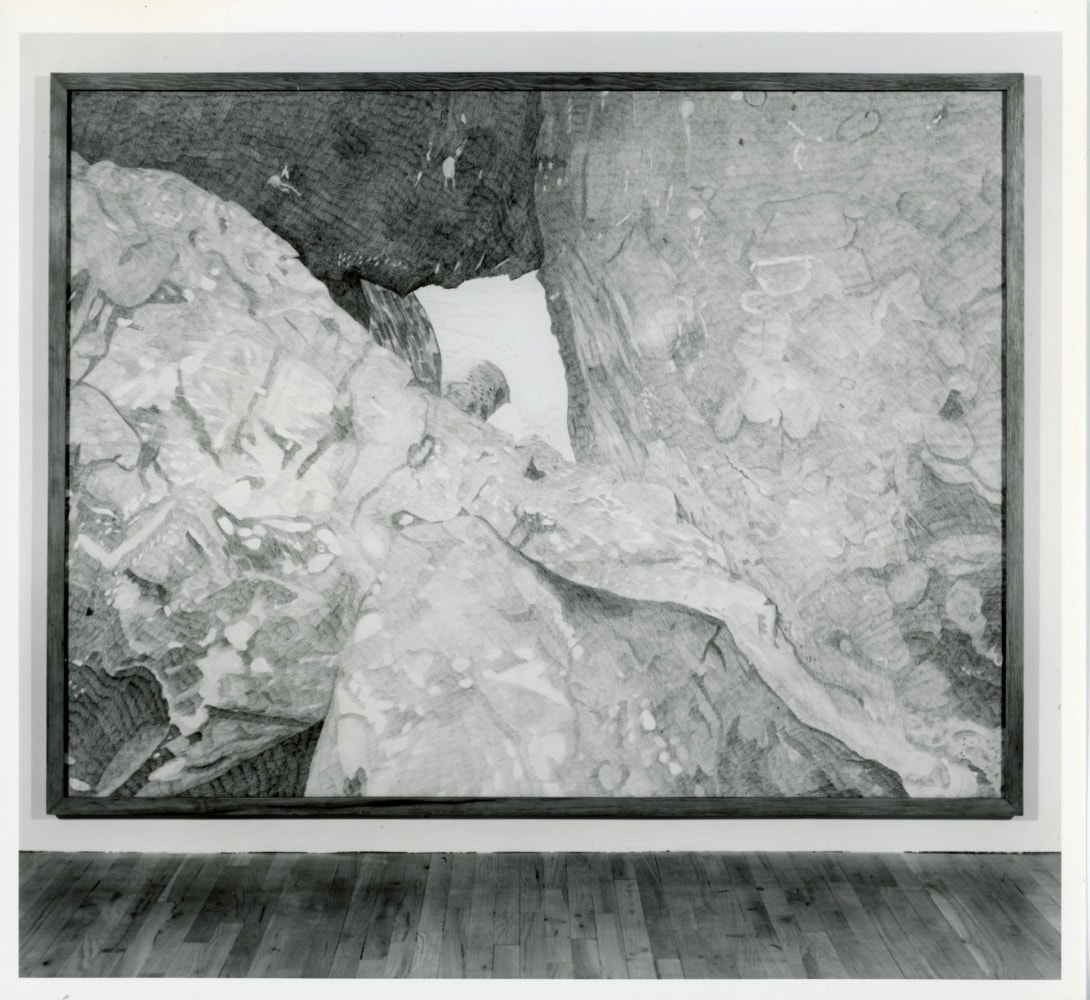 Jennifer Bartlett &quot;To the Island&quot; 1982 Prismacolor pencil on paper, pine frame with oil paint 74 5/8&quot; x 98 7/8&quot;